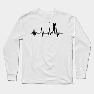 Golfer Men Heartbeat Long Sleeve T-Shirt